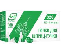 Иглы для инсулиновых шприц-ручек 4 мм, 100 шт ТМ MedPlast