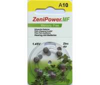 Батарейки A10 для слухового аппарата ZeniPower, 6 шт Батарейки A10 для слухового аппарата ZeniPower, 6 шт