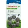 Батарейки A675 для слухового аппарата ZeniPower, 6 шт