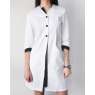 Медицинский халат Оливия белый-черный на пуговицах ТМ Белый Халат