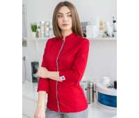 Медицинский женский костюм Сакура красный-серый Медицинский женский костюм Сакура красный-серый