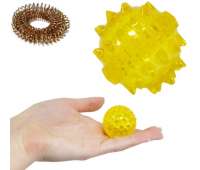 Массажер Су Джок шарик с шипами 4 см Ёжик + 1 кольцо