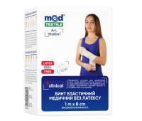 Бинт 8cм* 1 м эластичный высокой растяжимости без латекса Med Textile Бинт 8cм* 1 м эластичный высокой растяжимости без латекса Med Textile