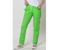 Брюки женские на шнурке "Салатовые" для медицинского костюма