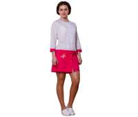 Халат медицинский женский "Лора" рукав 3/4 розовая отделка