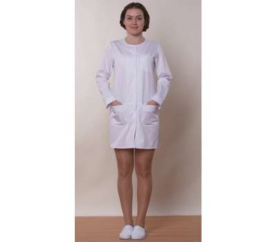 Халат медицинский женский "Лора" длинный рукав без отделки Халат медицинский женский "Лора" длинный рукав без отделки