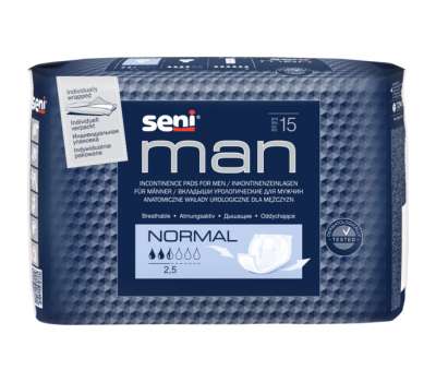 Seni Man Normal 15шт урологические прокладки (вкладыши) Seni Man Normal 15шт урологические прокладки (вкладыши)